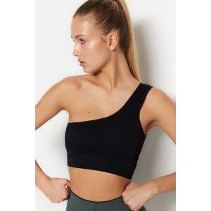 Trendyol Black Seamless/Seamless Support/Shaping One-Shoulder Sports Bra