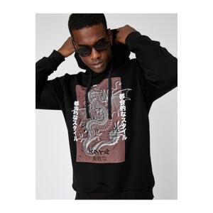 Koton Anime Printed Hoodie Sweatshirt