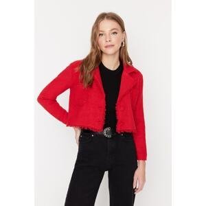 Trendyol Red Crop Tweed Woven Shirt