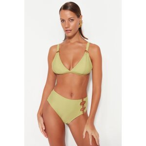 Trendyol Green Triangle Accessorized Bikini Top