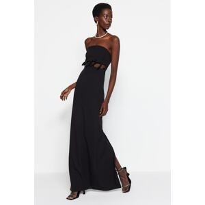 Trendyol Black Weave Evening Dress With Window/Cut Out Detailed Evening Dress