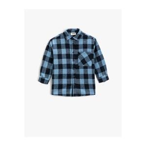 Koton Lumberjack Shirt with One Pocket, Soft Texture and Long Sleeves