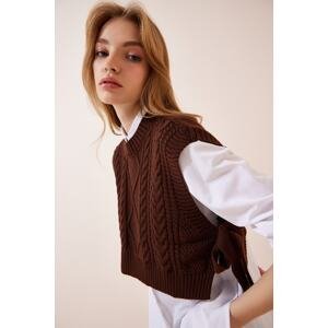 Happiness İstanbul Women's Brown Turtleneck Knitwear Sweater