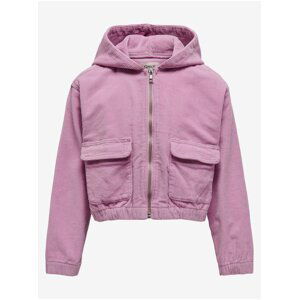 Světle fialová holčičí krátká manšestrová bunda ONLY Kenzie - Holky