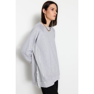 Trendyol Gray Woven Joint Knitted Tunic