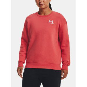 Under Armour Mikina Essential Fleece Crew-RED - Dámské