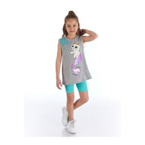 Mushi Sequin Cat Girl Kids T-shirt Leggings Suit
