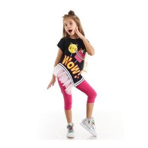 Mushi Wow Tulle Girl's T-shirt Pink Tights Set