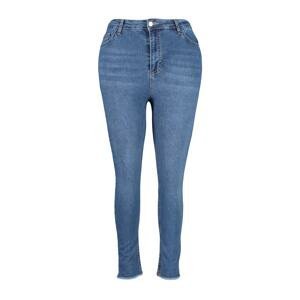 Trendyol Curve Blue Rise Waist Pocket Detailed Flexible Skinny Jeans