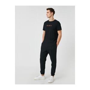 Koton Jogger Sweatpants with Stitching Detail, Lace at Waist and Pocket