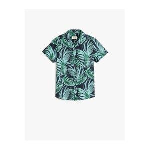 Koton Shirt Short Sleeve Cotton Tropical Printed