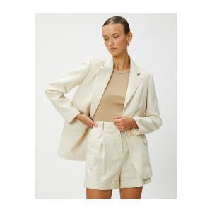 Koton Linen Blend Blazer Jacket with Pocket Flap