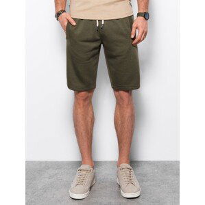 Ombre Men's short shorts with pockets - dark olive