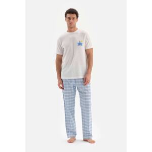 Dagi Ecru Crew Neck Short Sleeve Six Woven Pajamas Set