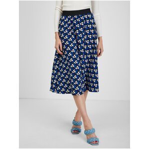 Orsay Modrá dámská plisovaná vzorovaná sukně - Dámské