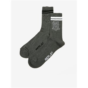Sada dvou párů pánských ponožek v tmavě šedé barvě Replay - Pánské