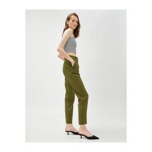 Koton Crop Trousers Pocket Detailed Skinny Leg High Waist