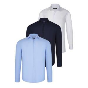 TRIPLE SET G726 DEWBERRY SHIRT-WHITE-NAVY BLUE-BLUE