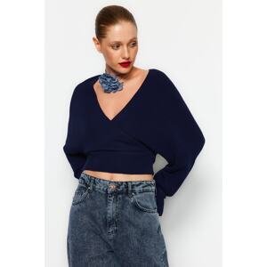 Trendyol Navy Blue Double Breasted Knitwear Sweater