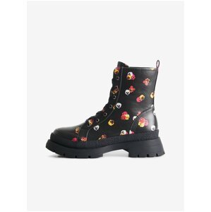 Černé dámské kotníkové květované boty Desigual Boot Flowers - Dámské