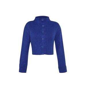Trendyol Saks Crop Soft Textured Standing Collar Knitwear Cardigan