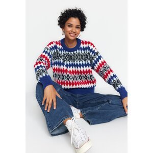 Trendyol Saks Wide fit Soft Textured Patterned Knitwear Sweater