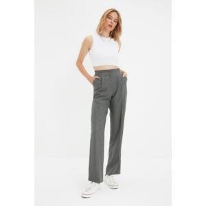 Trendyol Gray Straight/Straight Fit Woven Trousers