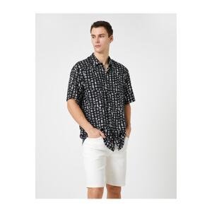 Koton Summer Shirt Short Sleeve Ethnic Printed Classic Collar