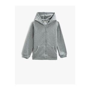 Koton Zippered Hoodie and Sweatshirt with Pocket