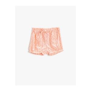 Koton Floral Shorts with Pocket. Elastic Waist.