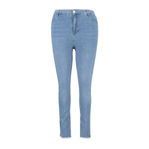 Trendyol Curve Light Blue Flexible Skinny Denim Jeans with Slit and Tassel Detail
