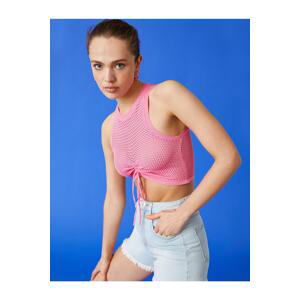 Koton Crop Singlets with Ruffle Detailed Crew Neck.