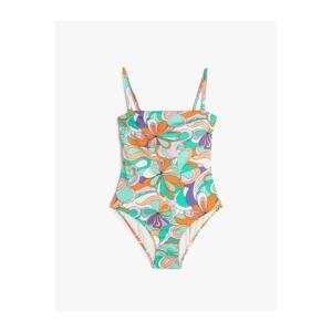 Koton Floral Swimsuit with Detachable Straps Covered