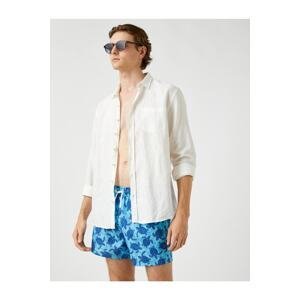 Koton Swimsuit Shorts Turtle Printed, Pockets, Tie Waist