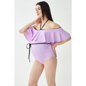 Dagi Lilac Flounce Maternity Swimsuit