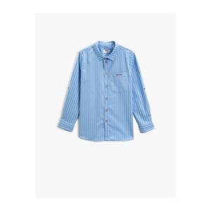 Koton Shirt Long Sleeve Single Pocket Embroidered Detailed