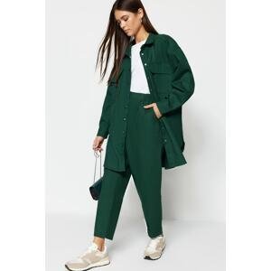 Trendyol Dark Green Pocket Detailed Snap Closure Shirt-Trousers Woven Suit