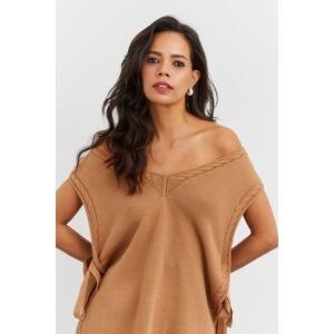 Cool & Sexy Women's Camel Knitwear Sweater YV103