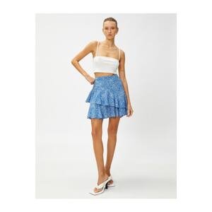 Koton Tiered Mini Skirt Linen Blend