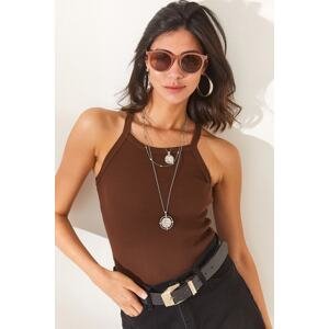 Olalook Women's Bitter Brown Strappy Camisole Body