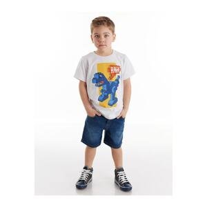 Denokids Brick Boy T-shirt Denim Shorts Set