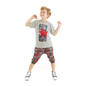 Mushi Triceratops Boys T-shirt Capri Shorts Set