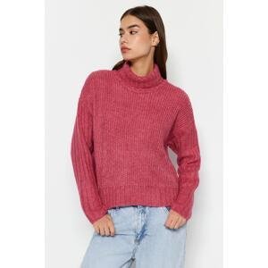Trendyol Fuchsia Wide Fit Soft Textured Knitwear Sweater
