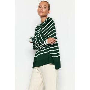 Trendyol Emerald Basic Striped Knitwear Sweater
