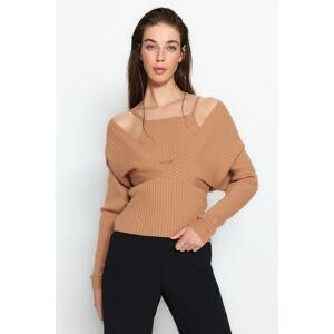 Trendyol Camel Blouse Sweater Knitwear Suit