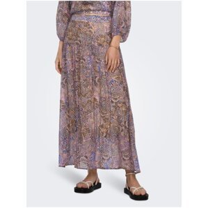 Hnědo-modrá dámská vzorovaná maxi sukně ONLY Phoenix - Dámské