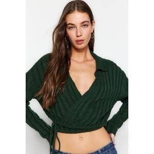Trendyol Emerald Green Soft Textured Polo Neck Knitwear Sweater
