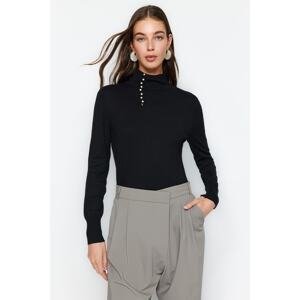Trendyol Black Pearl Detailed Knitwear Sweater
