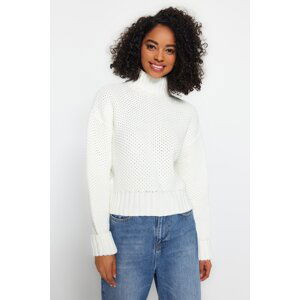 Trendyol Ecru Stand Up Collar Knitwear Sweater