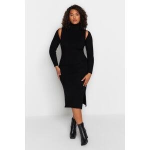 Trendyol Curve Black Cut Out Detailed Sweater Dress
